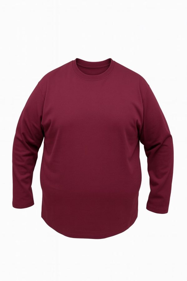 بلوز آستین بلند آلبالویی بیسیک