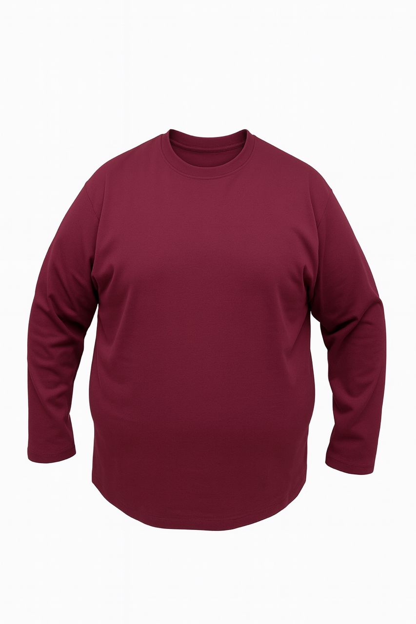 بلوز آستین بلند آلبالویی بیسیک