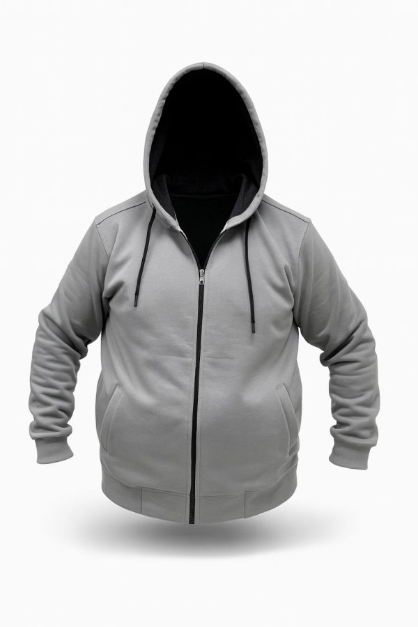 سوییشرت کلاهدار طوسی سایز بزرگ