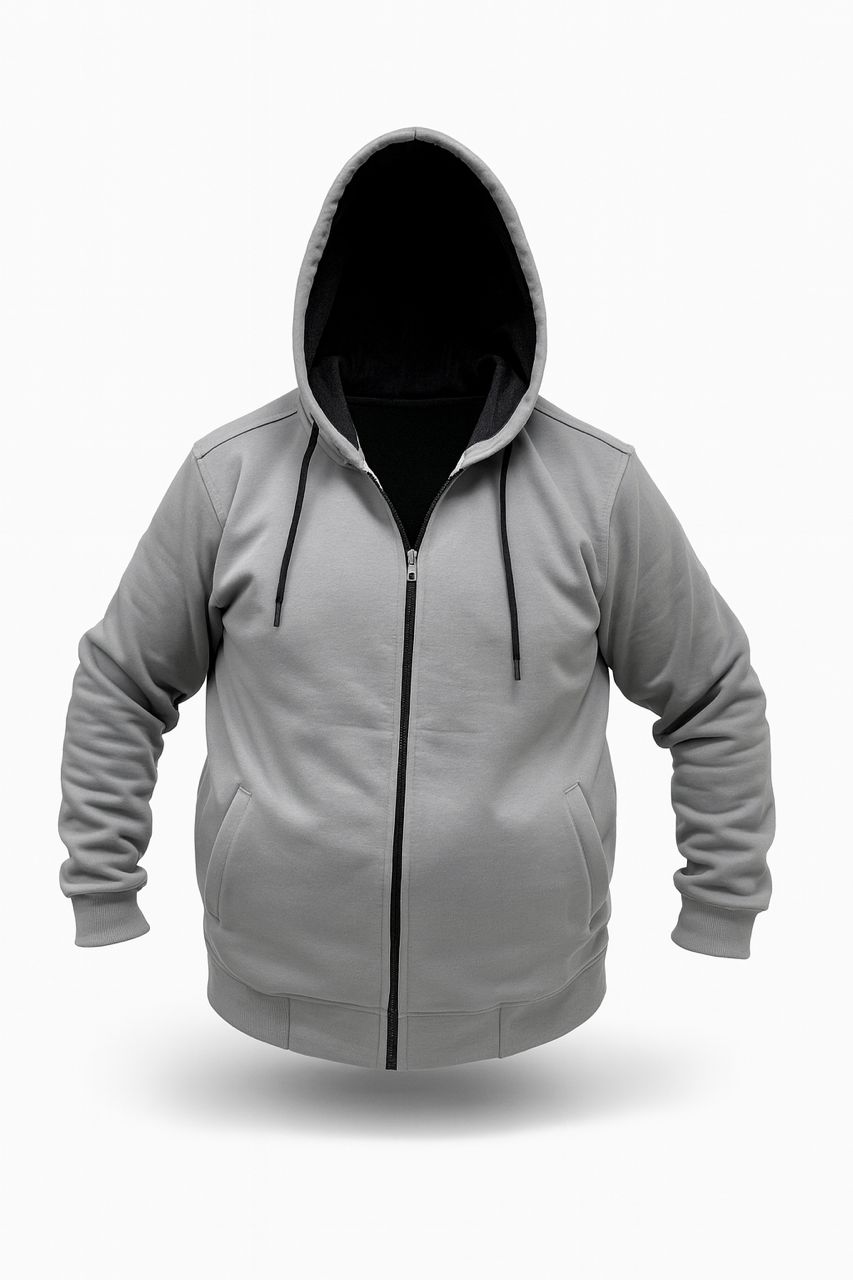 سوییشرت کلاهدار طوسی سایز بزرگ