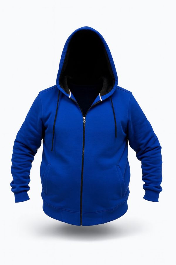 سوییشرت کلاهدار آبی سایز بزرگ