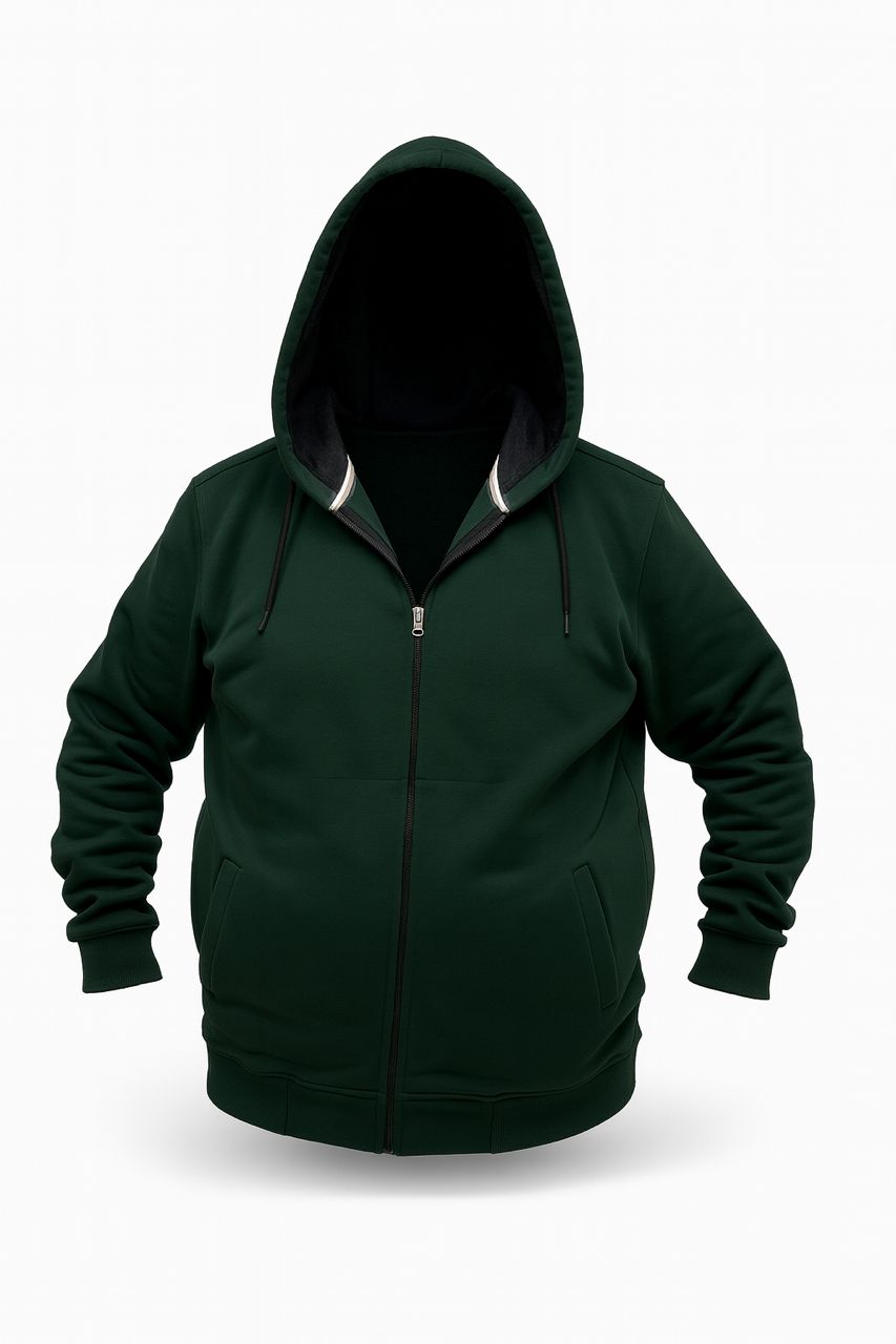 سوییشرت کلاهدار سبز سایز بزرگ