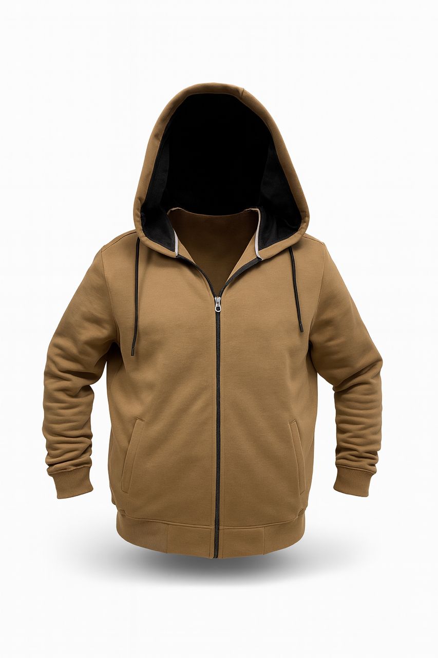 سوییشرت کلاهدار نسکافه ایی سایز بزرگ