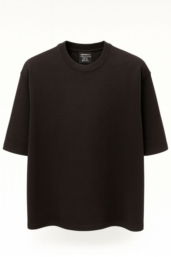 تی شرت بیسیک قهوه ای سوخته