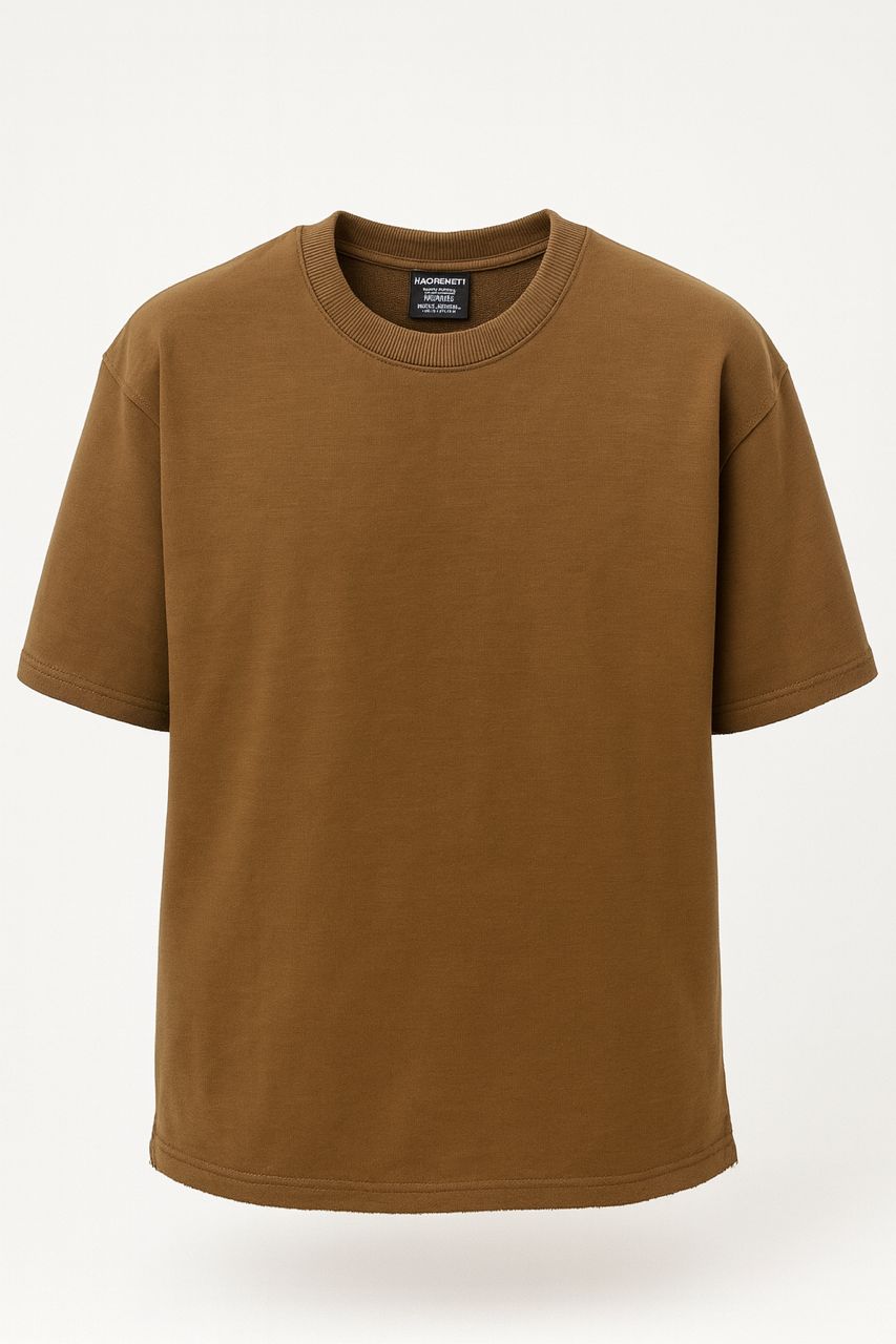 تی شرت بیسیک شتری گرم بالا