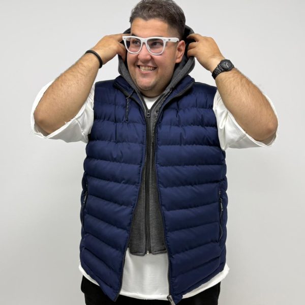 پافر کلاهدار پفی سرمه ایی سایز بزرگ