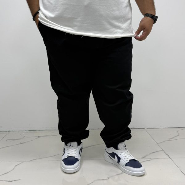 شلوار اسلش کتان مشکی سایز بزرگ