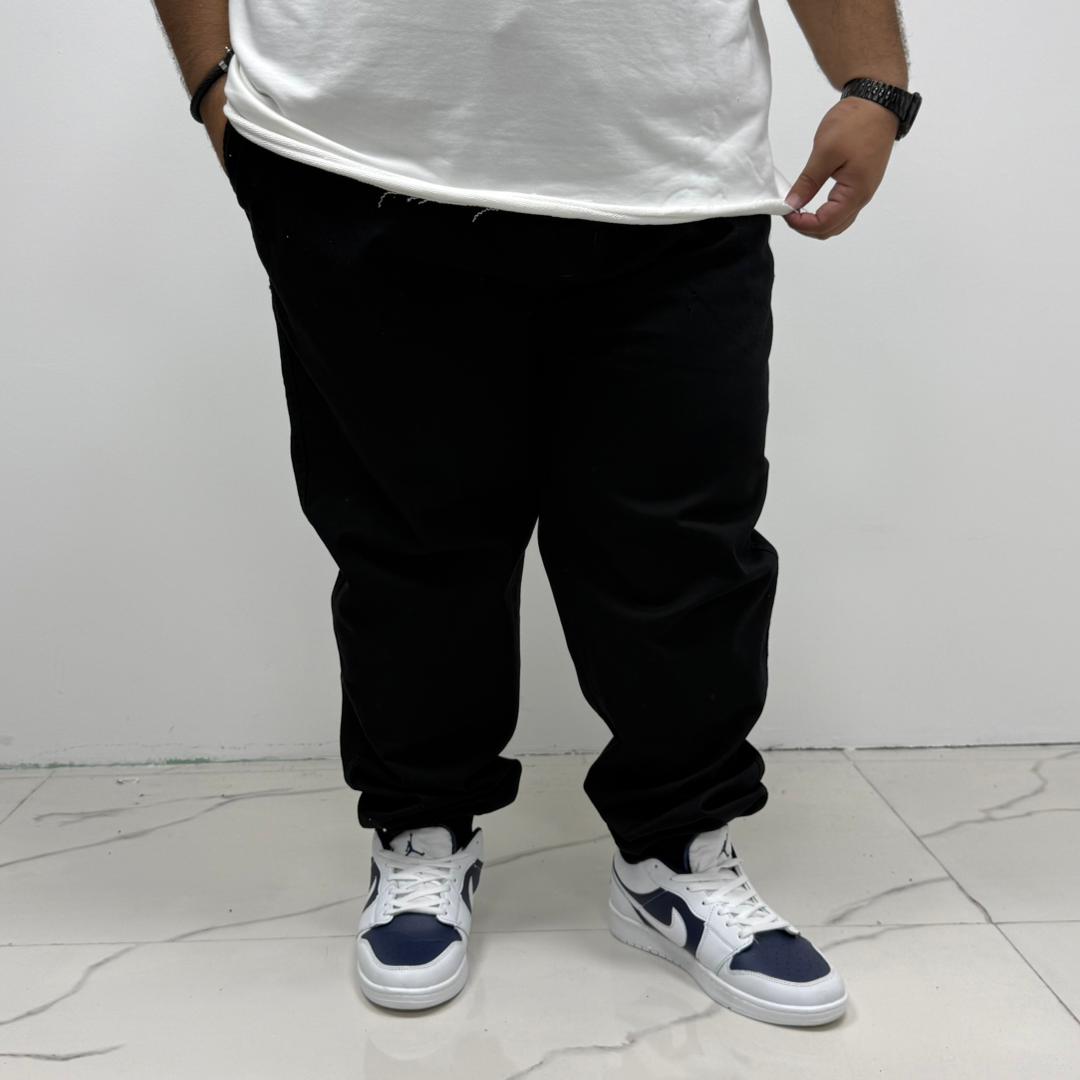 شلوار اسلش کتان مشکی سایز بزرگ