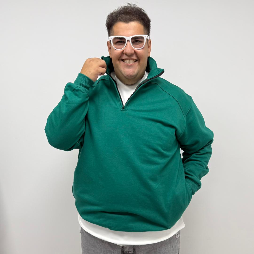 دورس نیم زیپ سبز سایز بزرگ