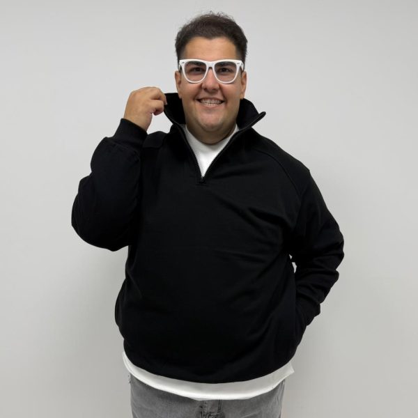 دورس نیم زیپ مشکی سایز بزرگ