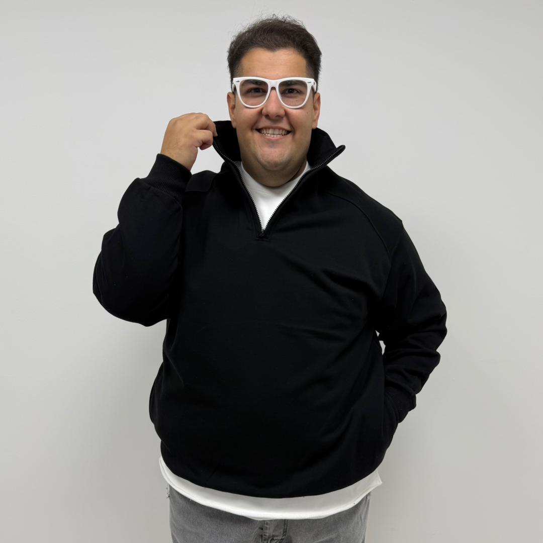 دورس نیم زیپ مشکی سایز بزرگ