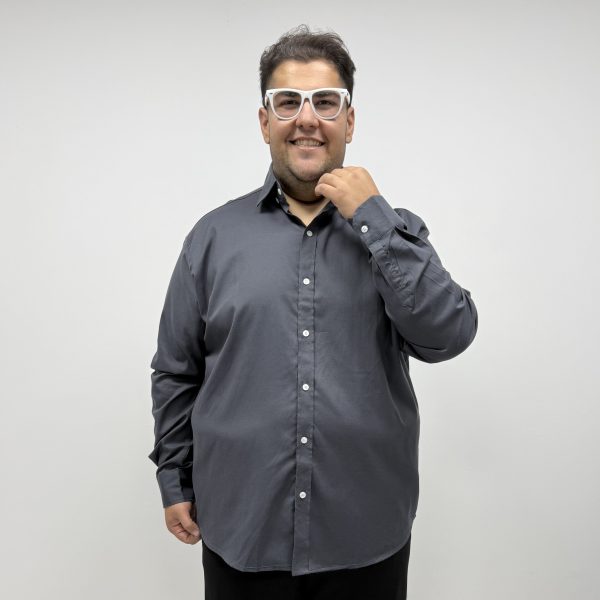 پیراهن مجلسی مردانه طوسی تیره