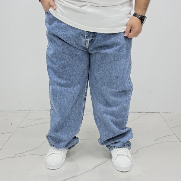 شلوار بگ آبی پاستیلی سایز بزرگ