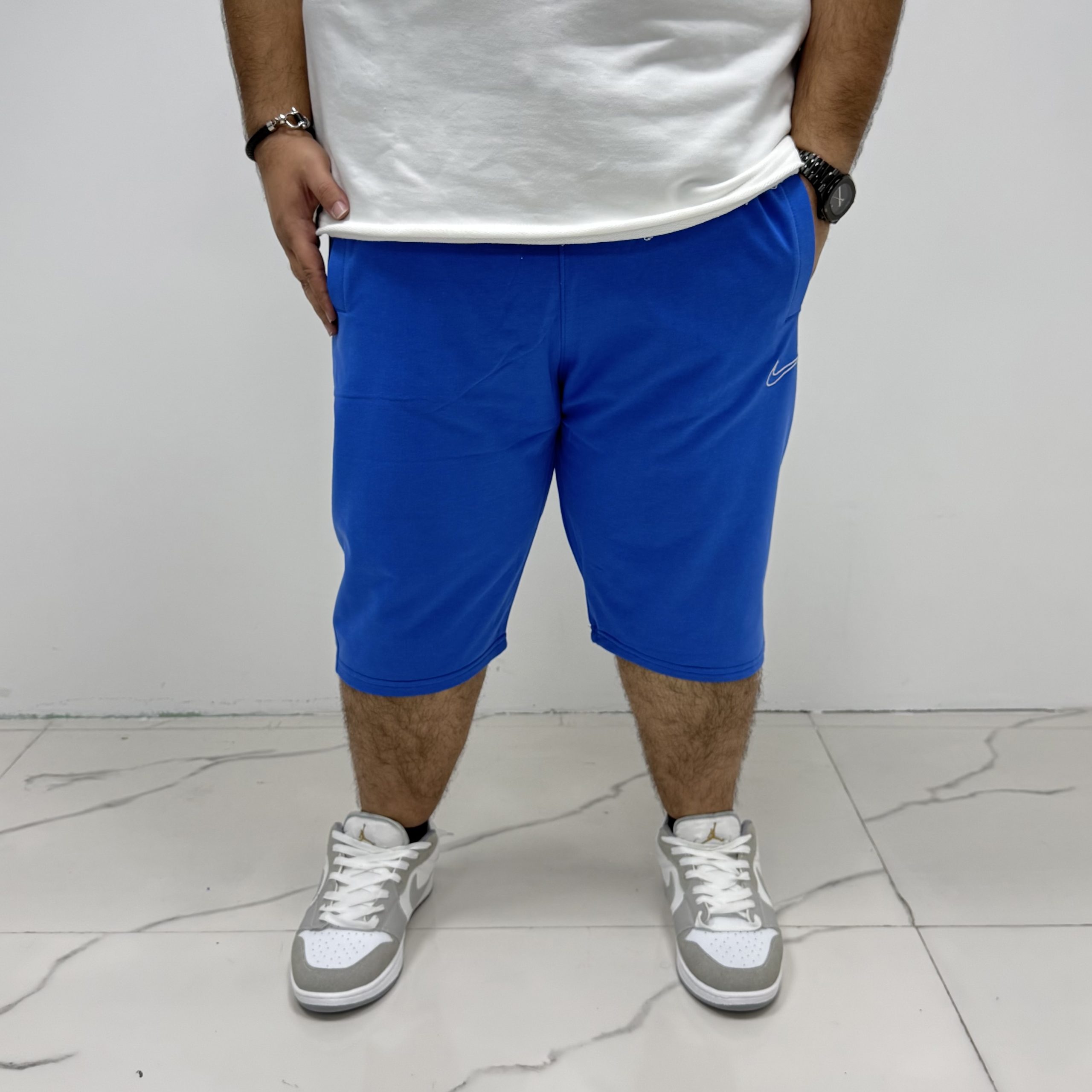 شلوارک آبی شالی