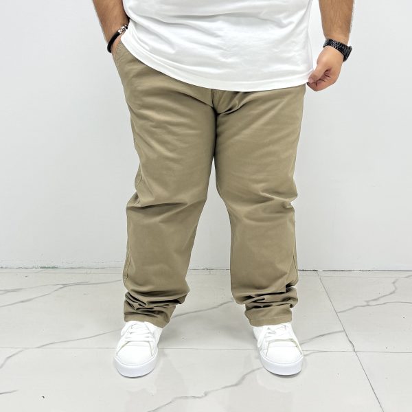 شلوار کتان کرم سایز بزرگ